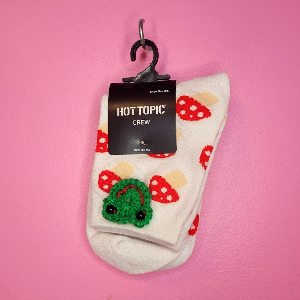 Cottagecore mushroom and frog socks